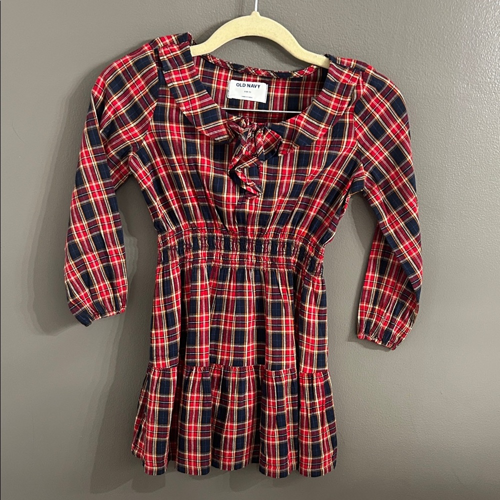 Old Navy Kids Dress in Red and Navy Plaid